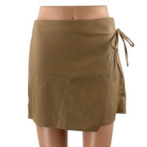 NEW Abercrombie & Fitch Tan Khaki High Waisted Wrap Skirt Skort Shorts Size S